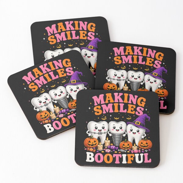 Item preview, Making Smiles Halloween Tooth Characters Cute Spooky Art designed and sold by ROUX-ART.