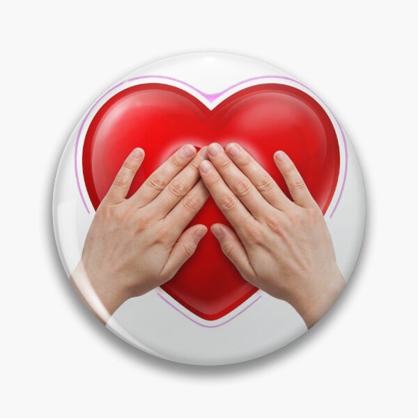 Item preview, Care Sign Language Hands Over Heart Red Heart designed and sold by Surviving Monday Club.
