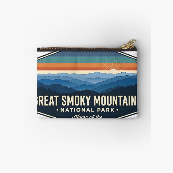 Item preview, Great Smoky Mountains Layered Ridgeline Retro Badge Sticker designed and sold by DetourDgn.