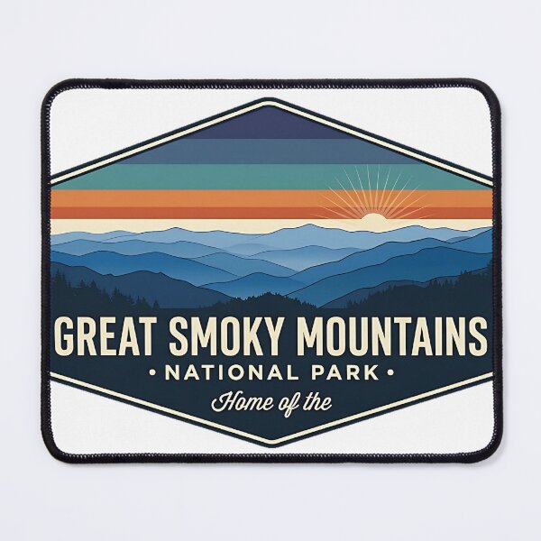 Item preview, Great Smoky Mountains Layered Ridgeline Retro Badge Sticker designed and sold by DetourDgn.