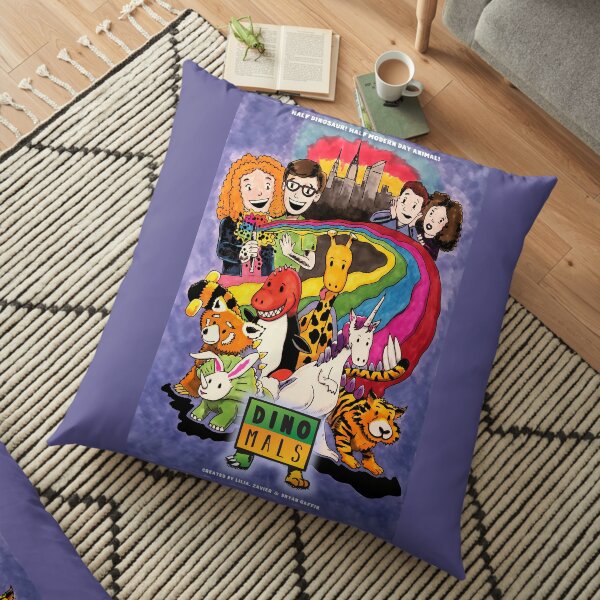 Dinomals Animated Series Poster Floor Pillow