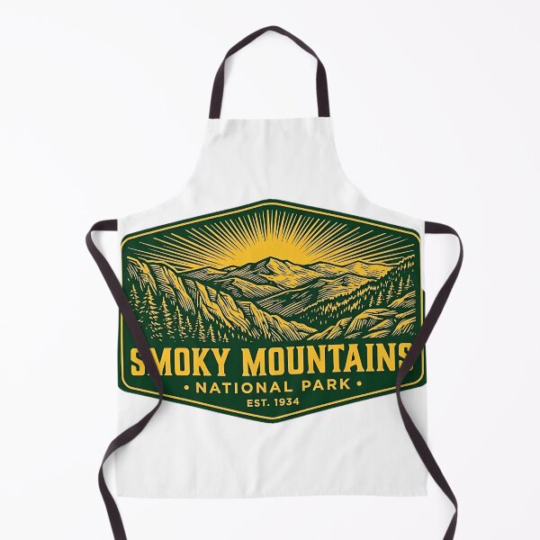Item preview, Smoky Mountains Ridgeline Duotone Linocut Badge Sticker designed and sold by DetourDgn.