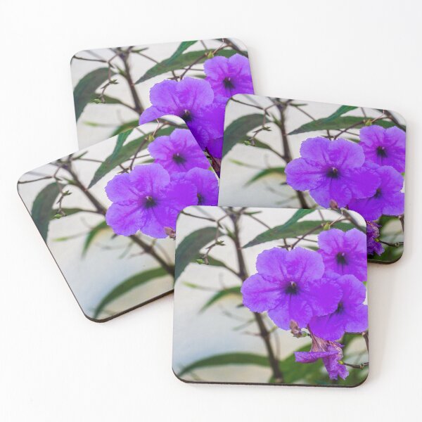 Item preview, Vibrant Purple Flowers in a Garden Setting with Green Leaves and Delicate Stems designed and sold by Nmallia.