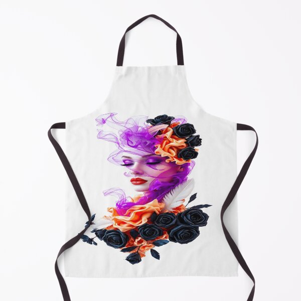 Item preview, Mystic Rose Queen – Black, Orange & Purple Floral Art designed and sold by Vibrant Magical Shop.