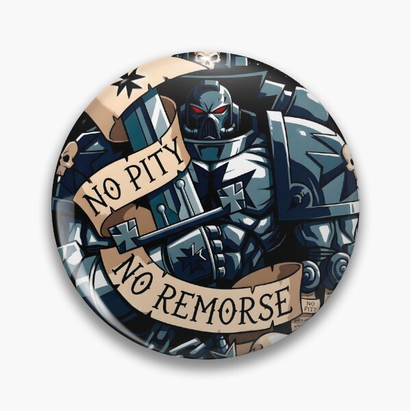 Item preview, No Pity No Remorse No Fear – Black Templars Traditional Tattoo Crest designed and sold by BravenBold.