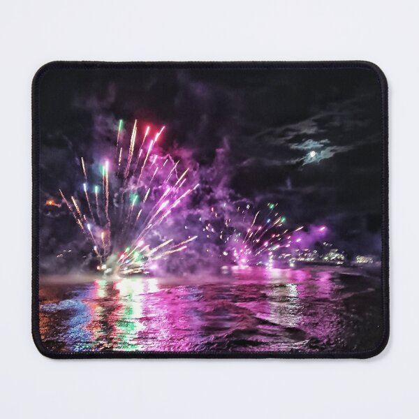 Item preview, Vivid Fireworks Display and Crowd Silhouettes - Gargano Coast Italy designed and sold by EpicVistas.