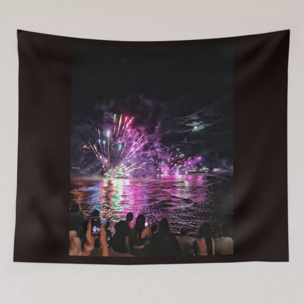 Item preview, Vivid Fireworks Display and Crowd Silhouettes - Gargano Coast Italy designed and sold by EpicVistas.