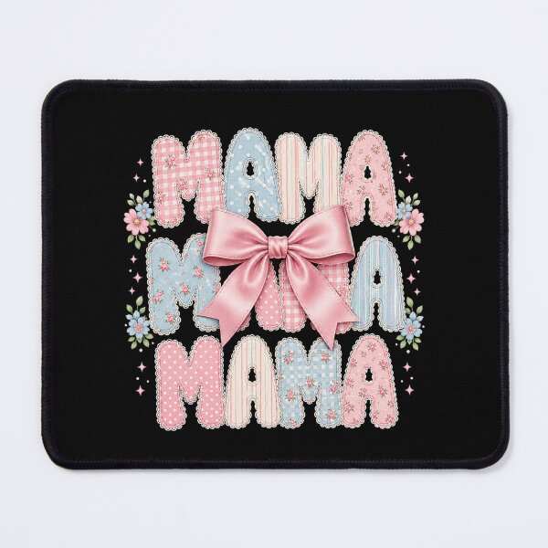 Item preview, Mama Pastel Patchwork Bow Floral Bunny Mom Gift designed and sold by ROUX-ART.