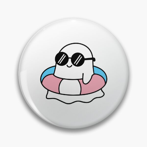 Item preview, Kawaii Trans Ghost on a Swimming Ring – LGBTQ Halloween designed and sold by Cannaxes Studio.
