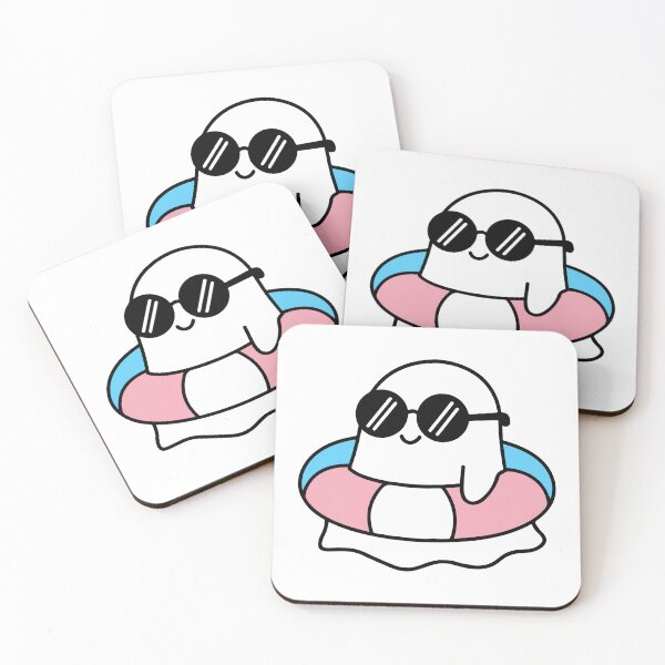 Item preview, Kawaii Trans Ghost on a Swimming Ring – LGBTQ Halloween designed and sold by Cannaxes Studio.