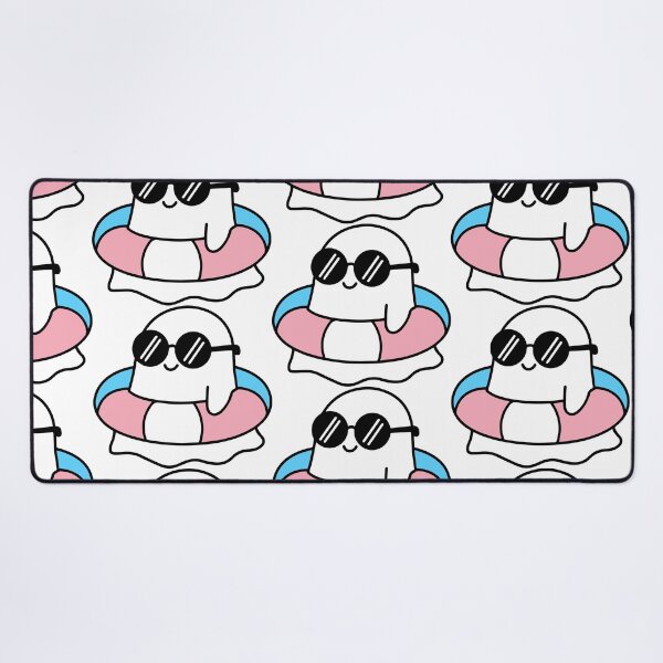 Item preview, Kawaii Trans Ghost on a Swimming Ring – LGBTQ Halloween designed and sold by Cannaxes Studio.