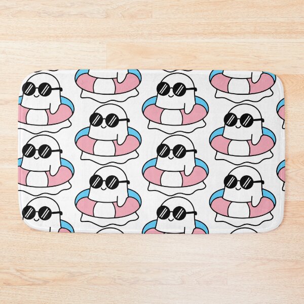 Item preview, Kawaii Trans Ghost on a Swimming Ring – LGBTQ Halloween designed and sold by Cannaxes Studio.