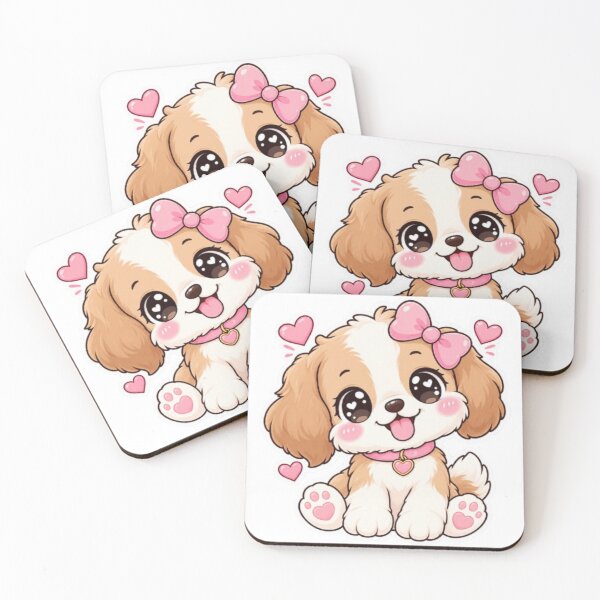 Item preview, Cute Kawaii Puppy Sticker | Adorable Puppy with Pink Bow | Pastel Dog Sticker designed and sold by Vegasstickers.