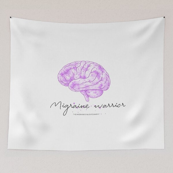 Item preview, Migraine Warrior (purple brain art) designed and sold by The Migraine Enlightenment.
