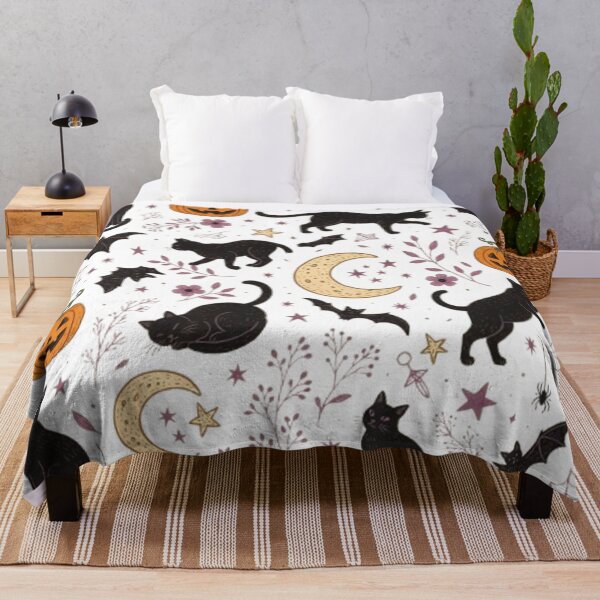 Item preview, Black Cat Halloween Pattern – Cute Spooky Cats, Pumpkins & Bats designed and sold by AvalonTshirts.