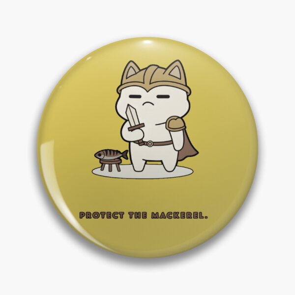 Item preview, Protect the Mackerel – Cute Cat Knight Funny Medieval Fish Defender designed and sold by Mousy17.