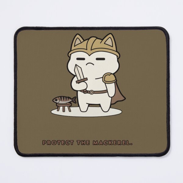 Item preview, Protect the Mackerel – Cute Cat Knight Funny Medieval Fish Defender designed and sold by Mousy17.