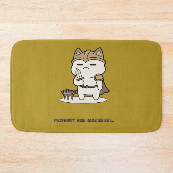 Item preview, Protect the Mackerel – Cute Cat Knight Funny Medieval Fish Defender designed and sold by Mousy17.