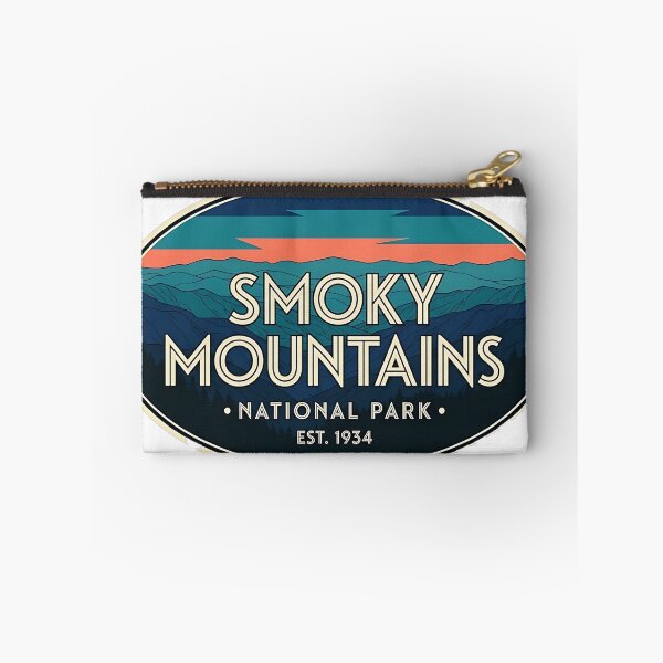 Item preview, Smoky Mountains Aerial Ridgeline Art Deco Oval Sticker designed and sold by DetourDgn.