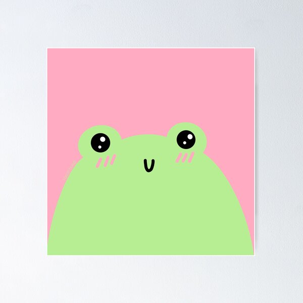 Item preview, cute frog with pink background designed and sold by forcedtoland.