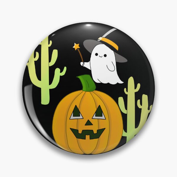 Item preview, Cute Ghost Witch Pumpkin and Cactus designed and sold by MigWhimsy.
