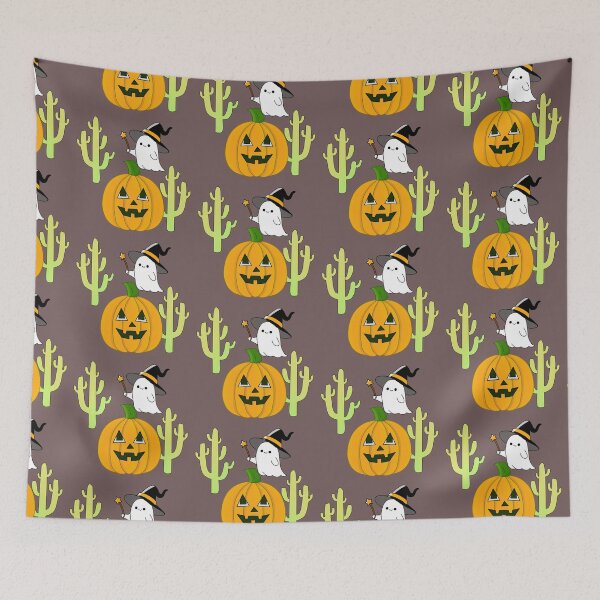 Item preview, Cute Ghost Witch Pumpkin and Cactus designed and sold by MigWhimsy.