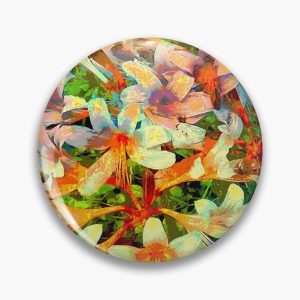Item preview, Autumn lilies in oval frame designed and sold by Bonnie's Playground.