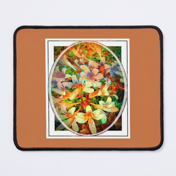 Item preview, Autumn lilies in oval frame designed and sold by Bonnie's Playground.