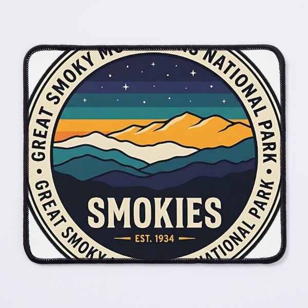 Item preview, Smoky Mountains Night Vista Circle Emblem Sticker designed and sold by DetourDgn.