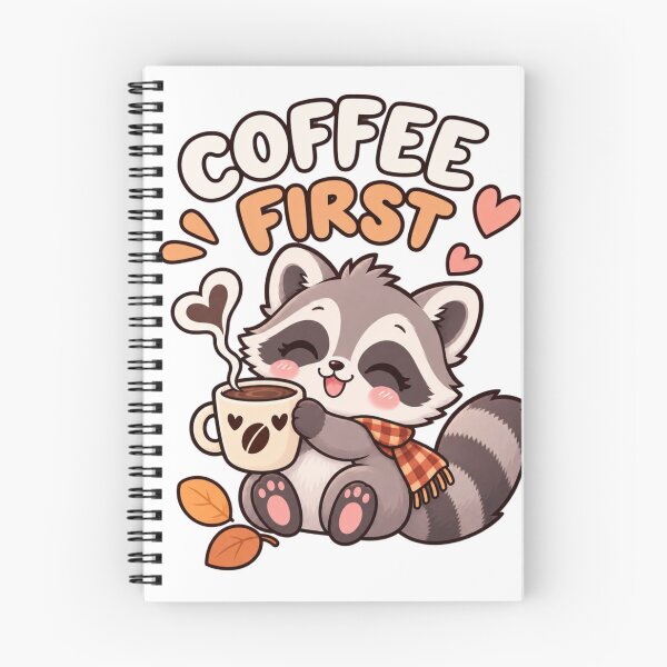 Item preview, Cute Raccoon Coffee Lover – Coffee First Funny Kawaii Design designed and sold by JrNergal.