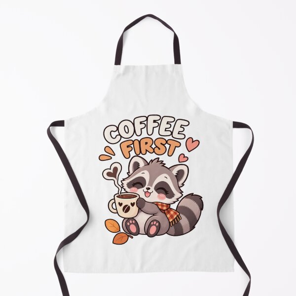 Item preview, Cute Raccoon Coffee Lover – Coffee First Funny Kawaii Design designed and sold by JrNergal.