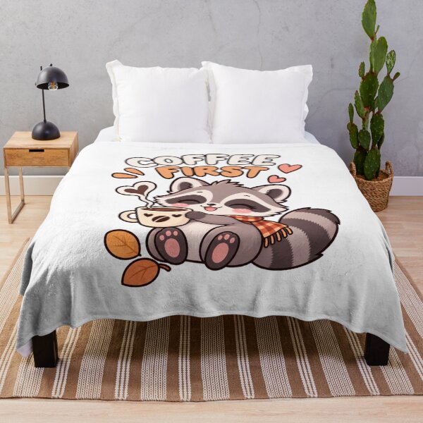 Item preview, Cute Raccoon Coffee Lover – Coffee First Funny Kawaii Design designed and sold by JrNergal.