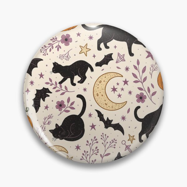 Item preview, Black Cat Halloween Pattern – Cute Spooky Cats, Pumpkins & Bats designed and sold by AvalonTshirts.