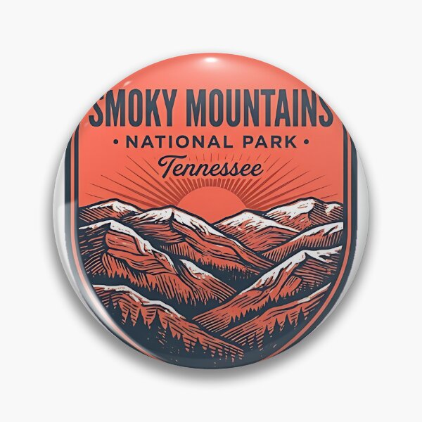 Item preview, Smoky Mountains Winter Ridgeline Shield Sticker designed and sold by DetourDgn.
