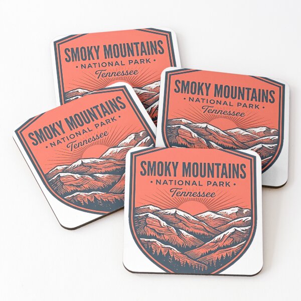 Item preview, Smoky Mountains Winter Ridgeline Shield Sticker designed and sold by DetourDgn.