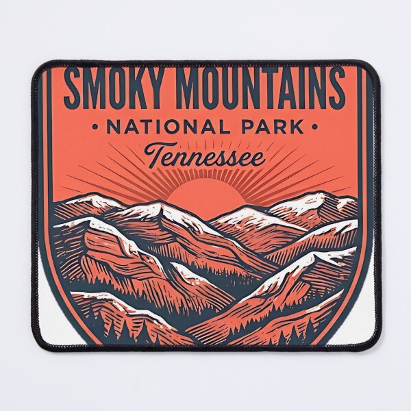 Item preview, Smoky Mountains Winter Ridgeline Shield Sticker designed and sold by DetourDgn.
