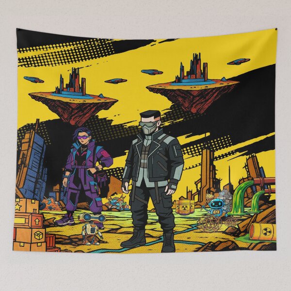 Item preview, Pop Art Cyberpunk Wasteland Graphic Comic Book Synthwave Design designed and sold by Side By Side Studio.