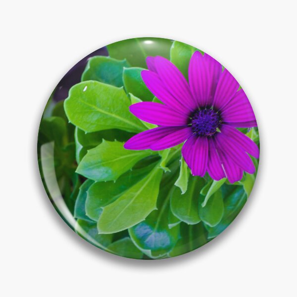 Item preview, Vivid Purple Flower With Lush Green Leaves in a Bright Garden Scene designed and sold by Nmallia.