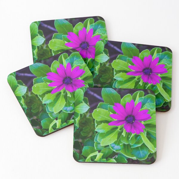 Item preview, Vivid Purple Flower With Lush Green Leaves in a Bright Garden Scene designed and sold by Nmallia.