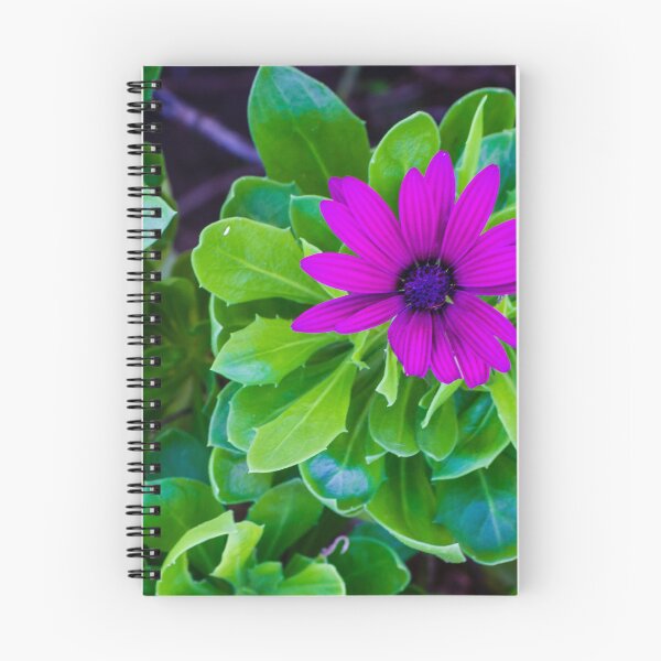 Item preview, Vivid Purple Flower With Lush Green Leaves in a Bright Garden Scene designed and sold by Nmallia.