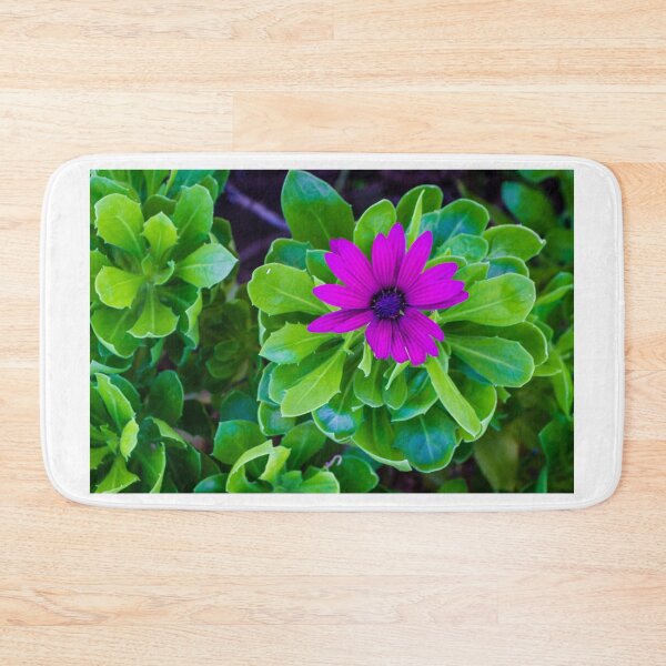 Item preview, Vivid Purple Flower With Lush Green Leaves in a Bright Garden Scene designed and sold by Nmallia.