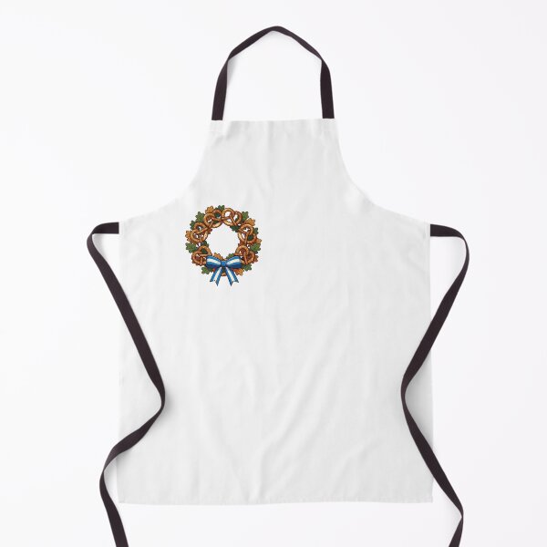 Item preview, Oktoberfest Pretzel Wreath with Bavarian Blue & White Ribbon designed and sold by KRStyleClub.