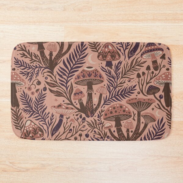 Item preview, Mystical Forest of Mushrooms and Retro Ferns at Night designed and sold by Pattique.