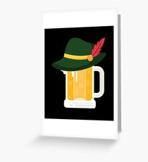 Beer With German Alpine Hat Funny Oktoberfest 2018 T Shirt Greeting Card