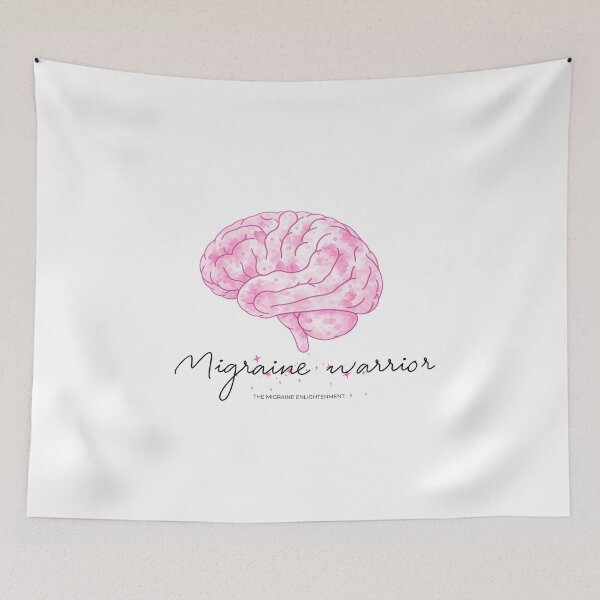 Item preview, Migraine Warrior (bright rose pink brain art) designed and sold by The Migraine Enlightenment.
