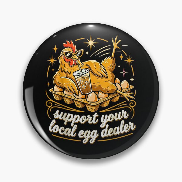 Item preview, Support Your Local Egg Dealer Funny Chicken Drinking Coffee designed and sold by Rahamkshop.