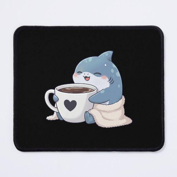 Item preview, Cute Shark Drinking Coffee – National Coffee Day designed and sold by Nature's Chibis.