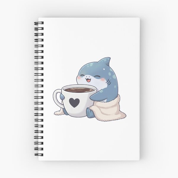 Item preview, Cute Shark Drinking Coffee – National Coffee Day designed and sold by Nature's Chibis.