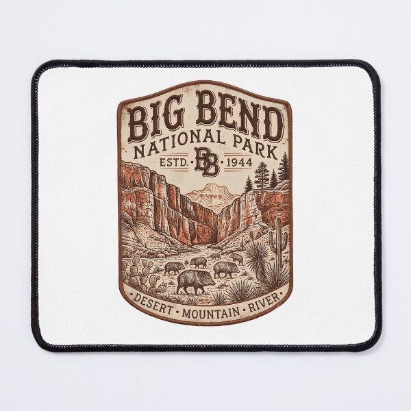 Item preview, Big Bend National Park Vintage Patch Retro Texas Desert River Hiking Souvenir designed and sold by LittleArij.