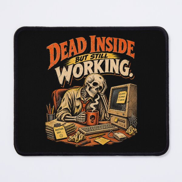 Item preview, The Overworked Skeleton – Retro Pulp Office Horror designed and sold by Anyshca.